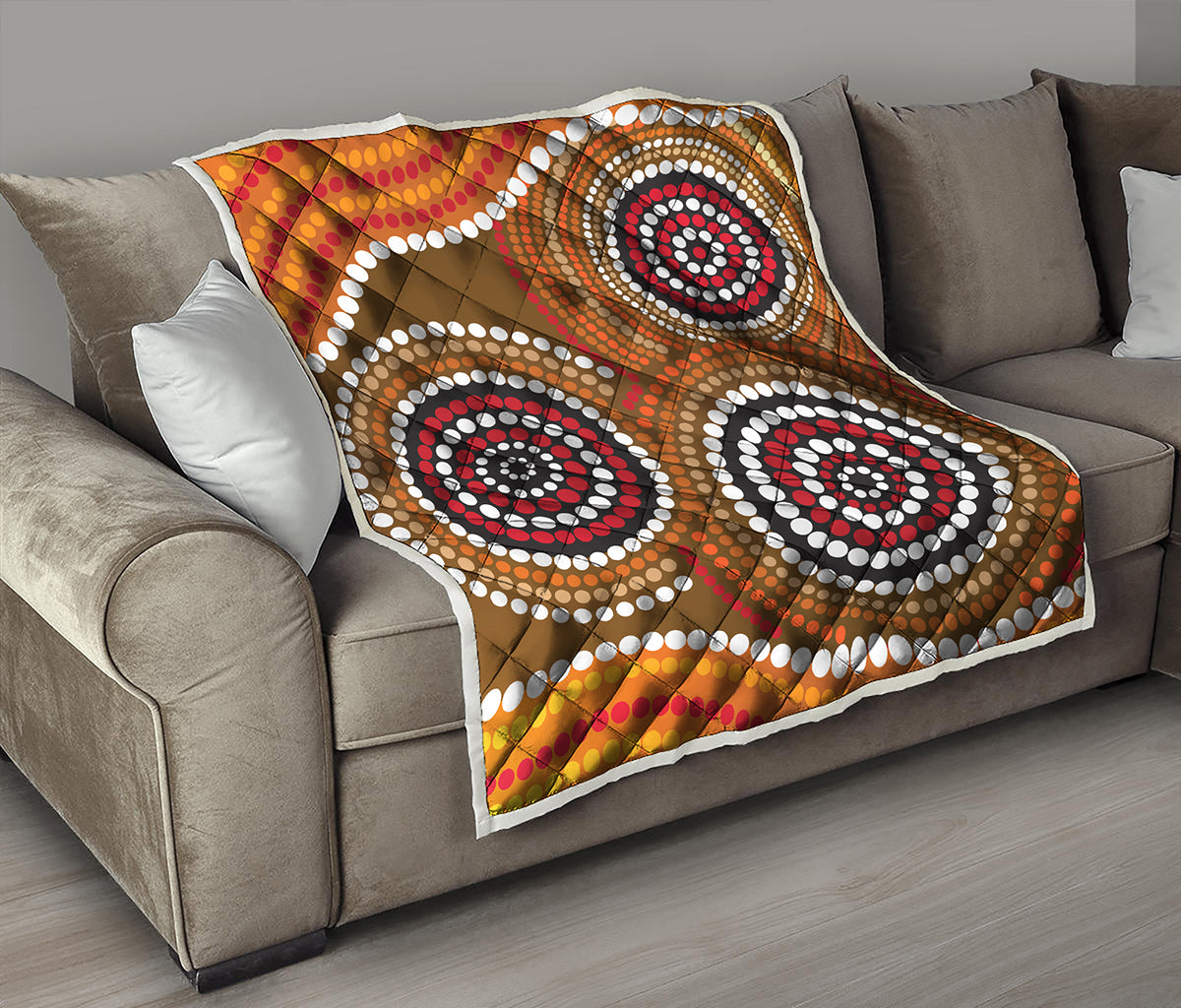Australian Aboriginal Dot Print Quilt