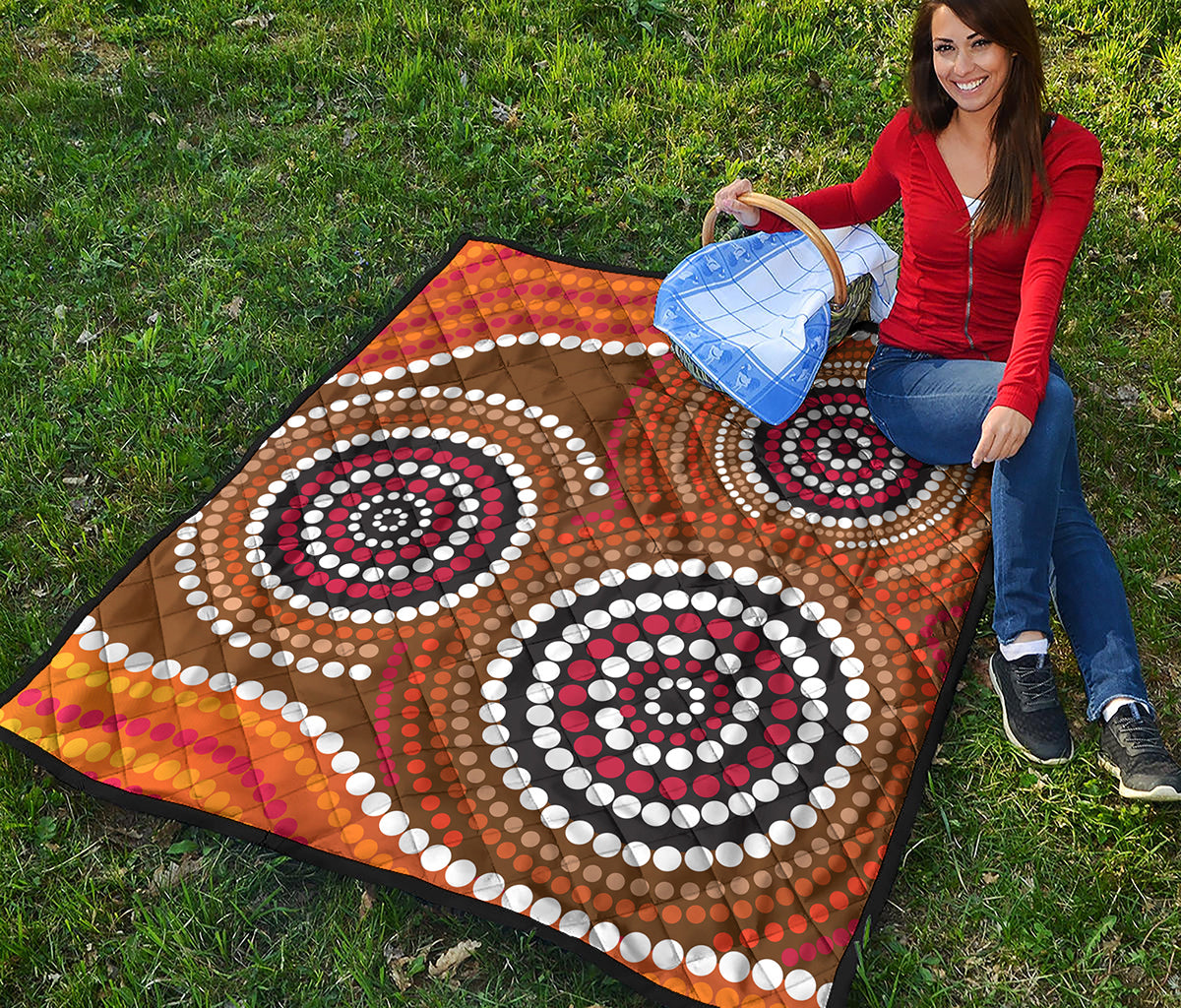 Australian Aboriginal Dot Print Quilt