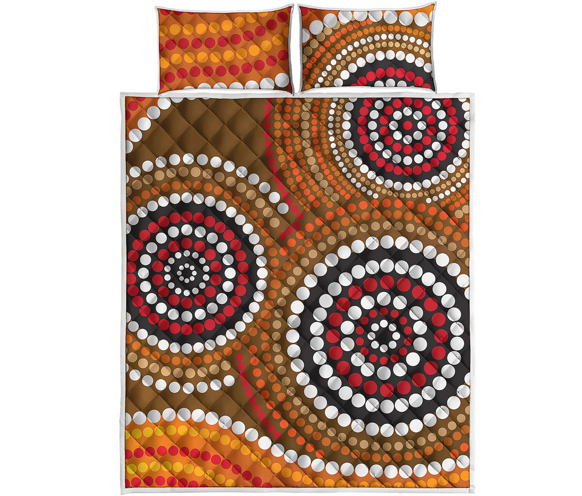 Australian Aboriginal Dot Print Quilt Bed Set