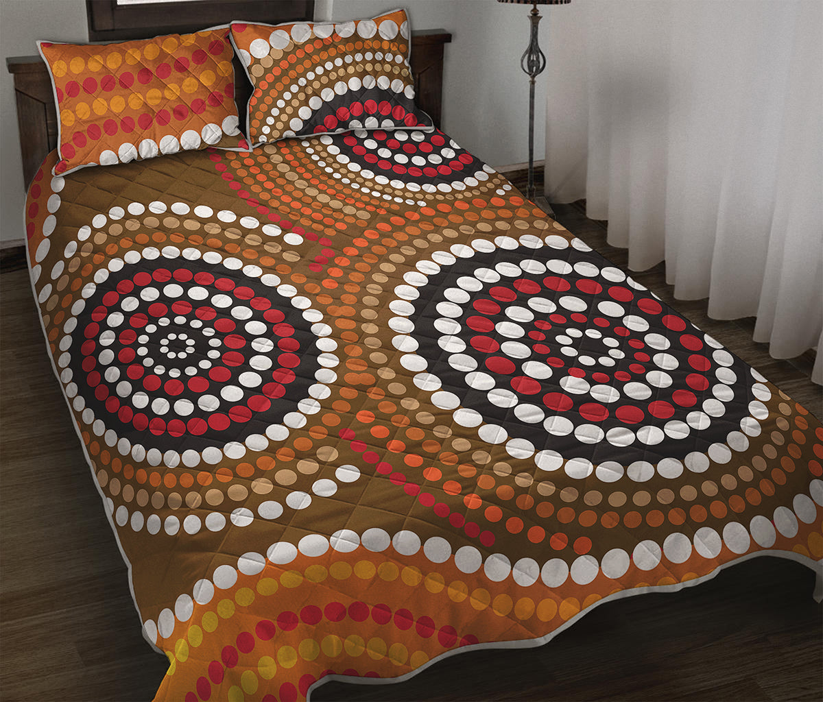 Australian Aboriginal Dot Print Quilt Bed Set