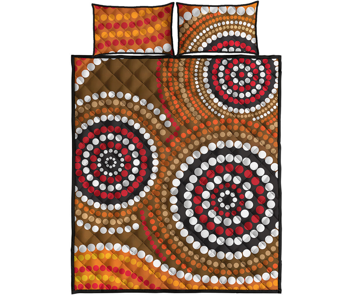 Australian Aboriginal Dot Print Quilt Bed Set