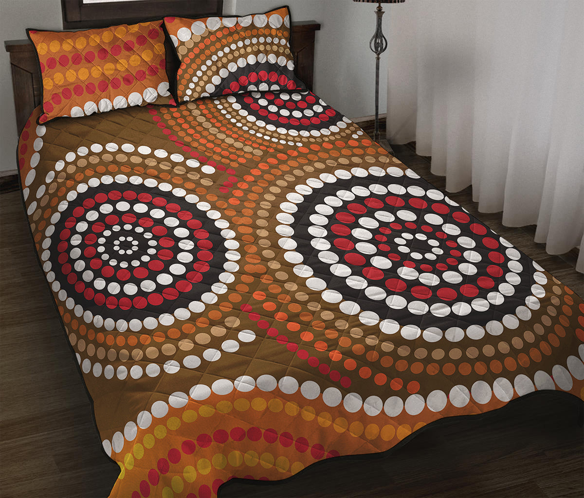 Australian Aboriginal Dot Print Quilt Bed Set