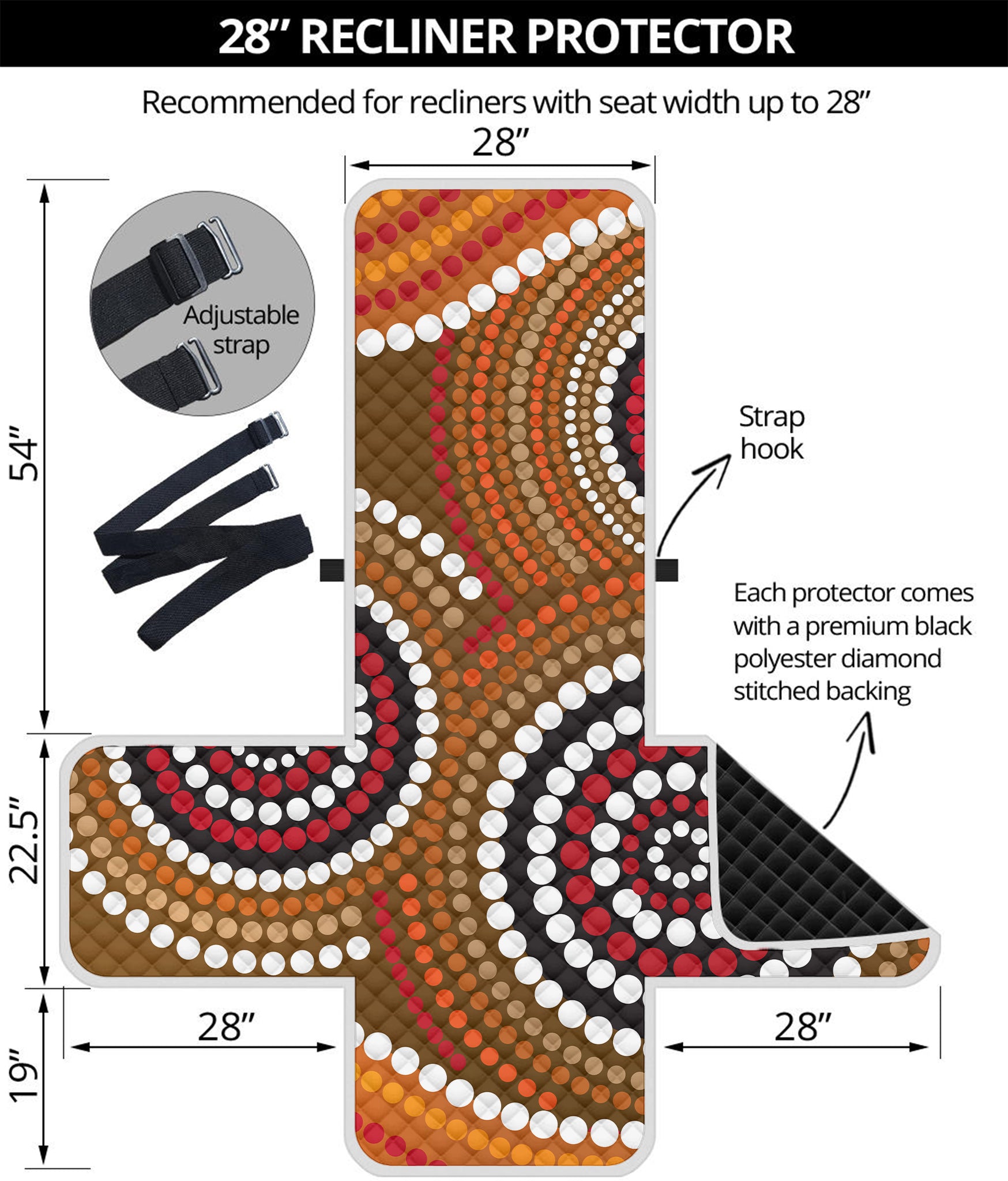 Australian Aboriginal Dot Print Recliner Protector