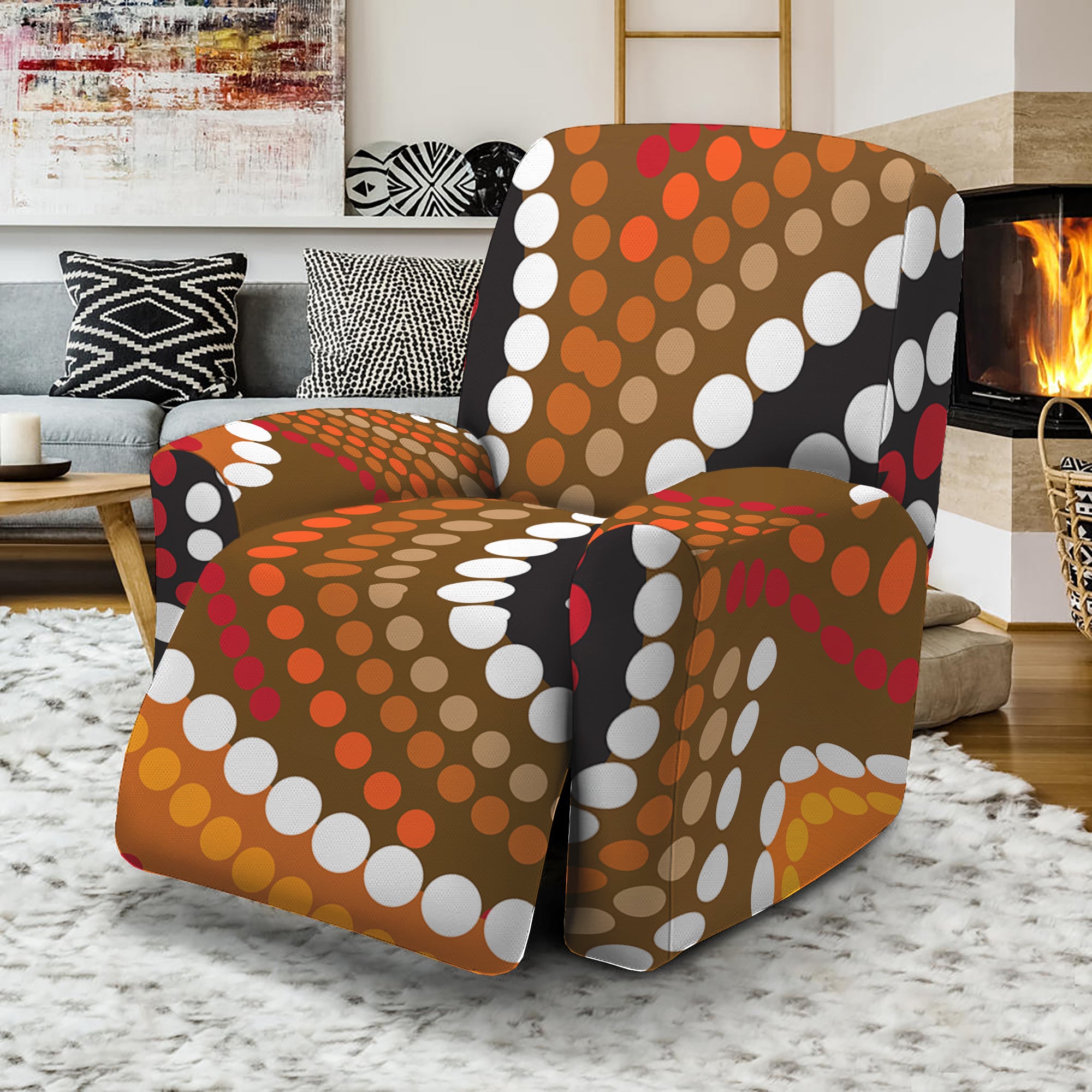 Australian Aboriginal Dot Print Recliner Slipcover