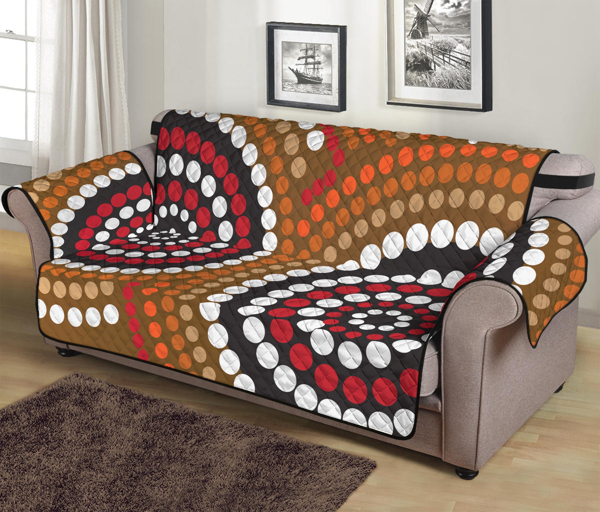 Australian Aboriginal Dot Print Sofa Protector