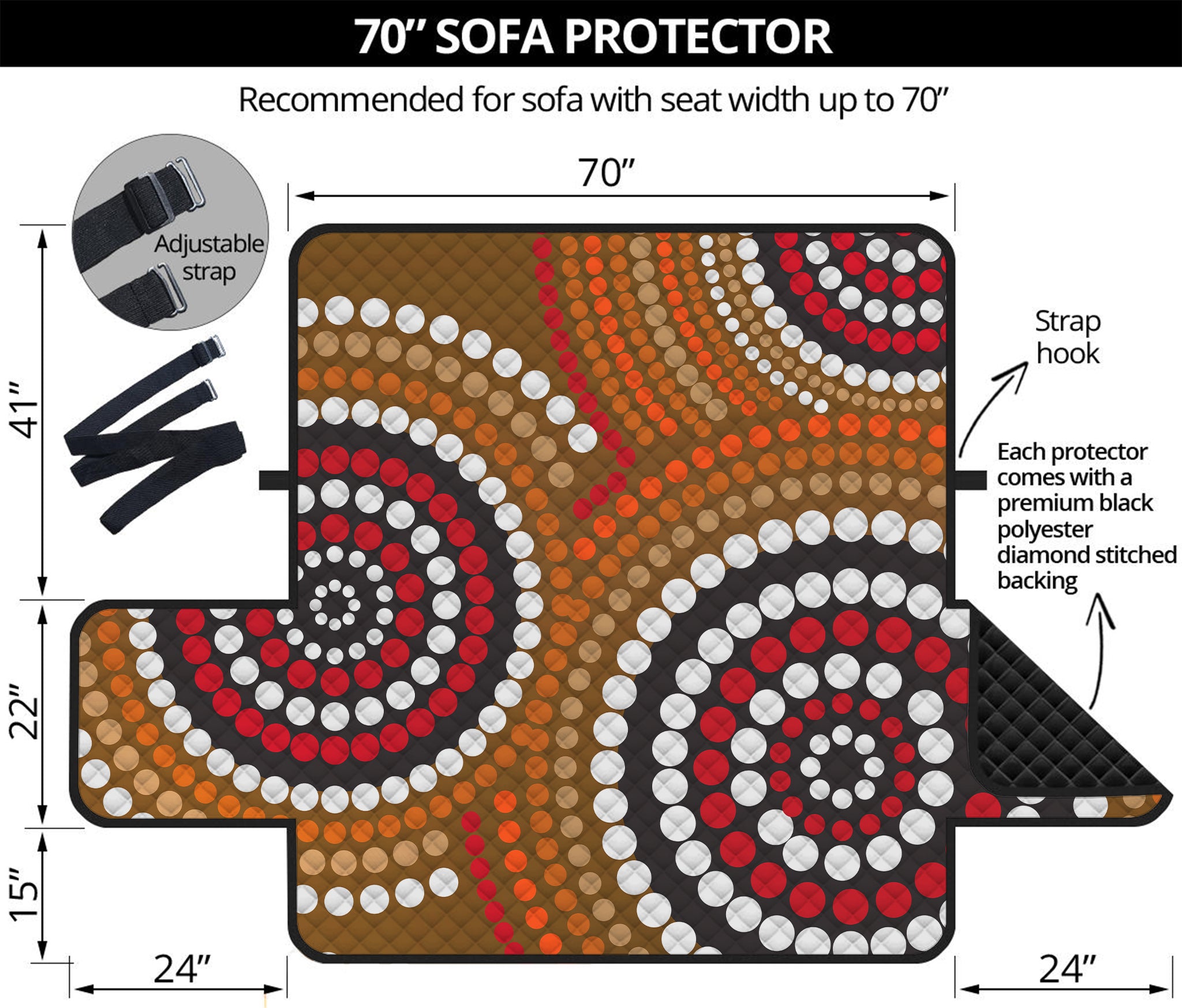 Australian Aboriginal Dot Print Sofa Protector