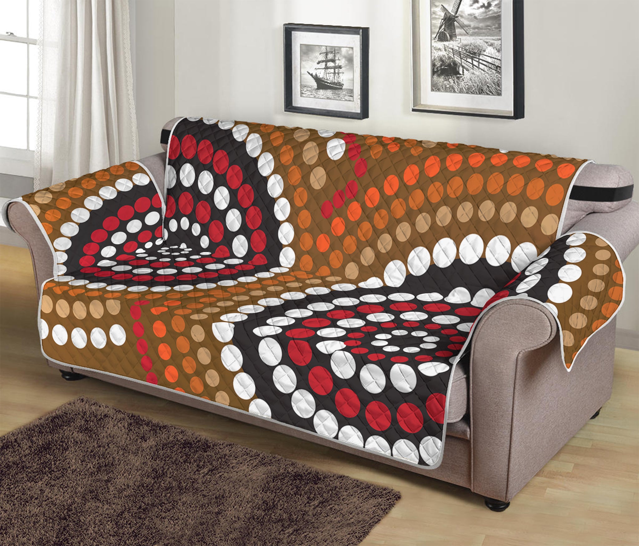 Australian Aboriginal Dot Print Sofa Protector