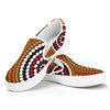 Australian Aboriginal Dot Print White Slip On Shoes