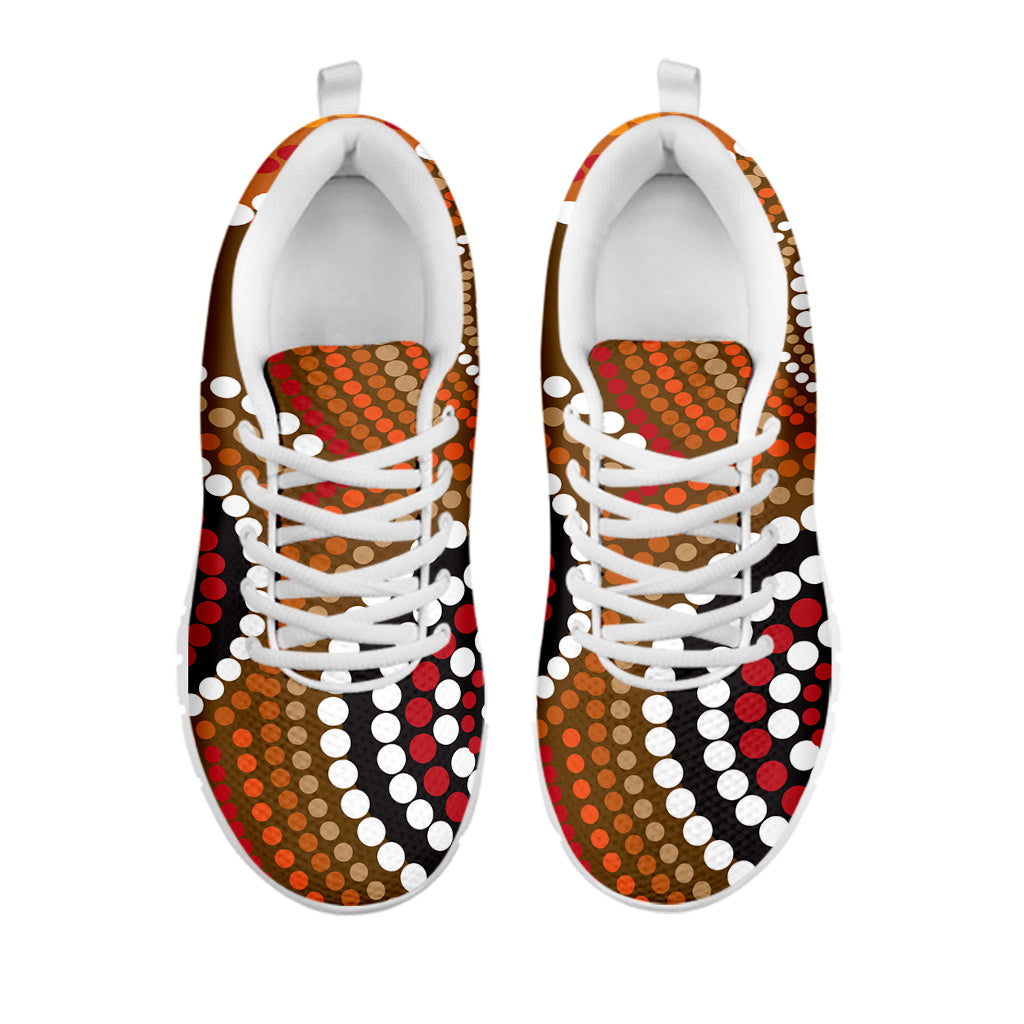 Australian Aboriginal Dot Print White Sneakers