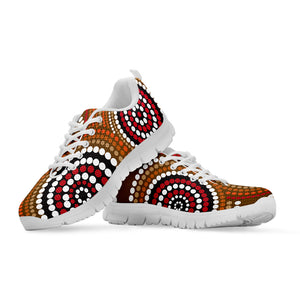 Australian Aboriginal Dot Print White Sneakers