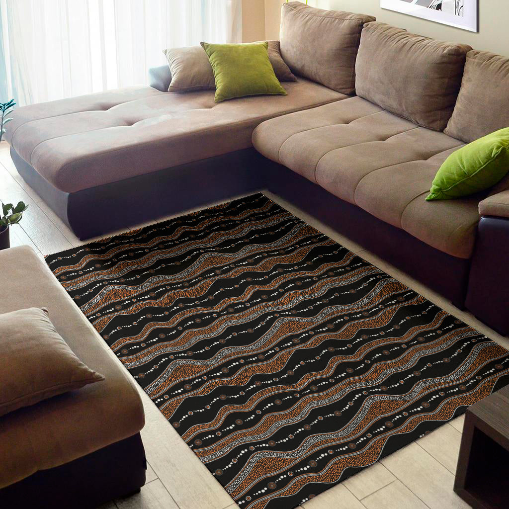 Australian Aboriginal Indigenous Print Area Rug