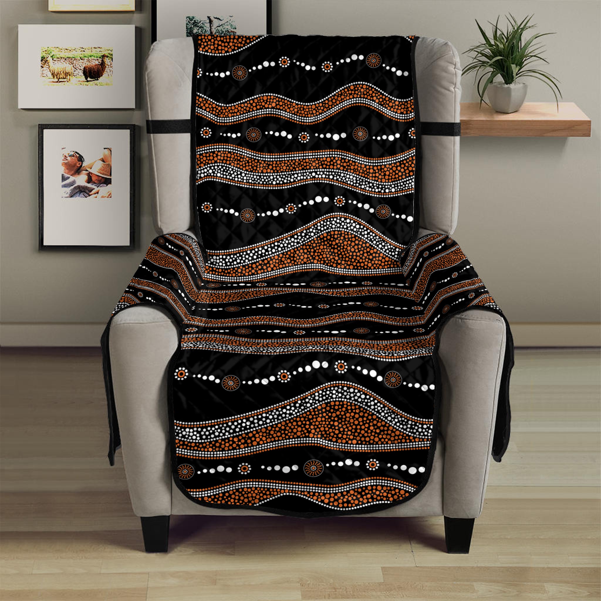 Australian Aboriginal Indigenous Print Armchair Protector