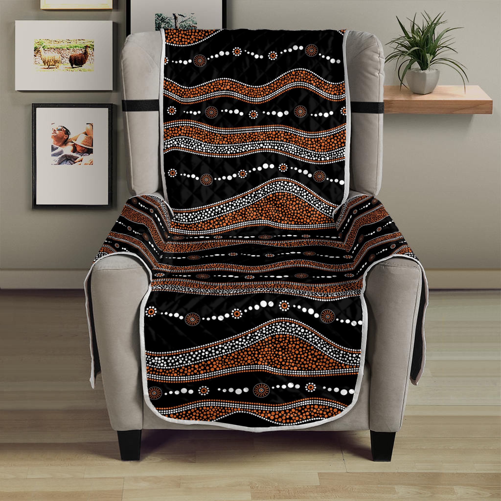 Australian Aboriginal Indigenous Print Armchair Protector