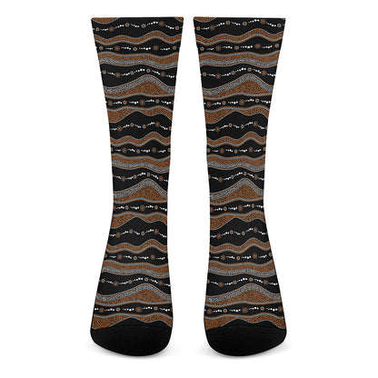 Australian Aboriginal Indigenous Print Crew Socks
