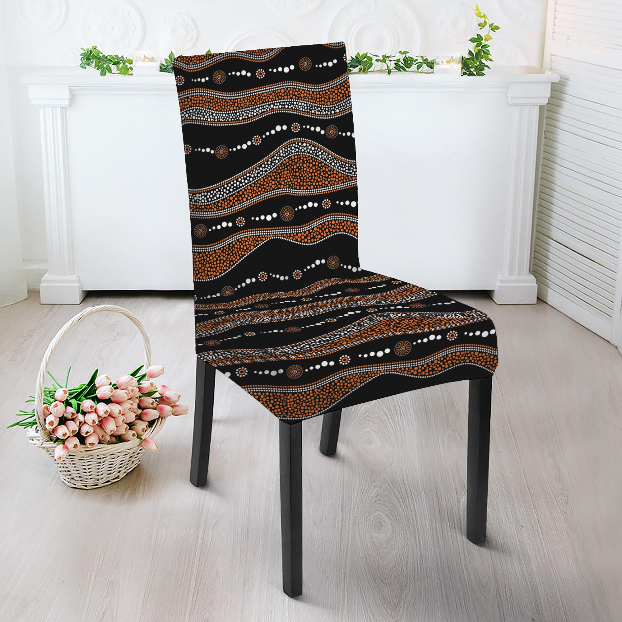 Australian Aboriginal Indigenous Print Dining Chair Slipcover