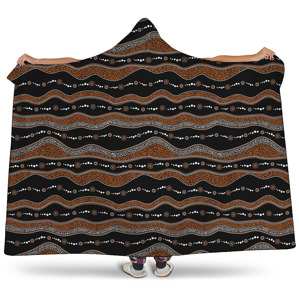 Australian Aboriginal Indigenous Print Hooded Blanket