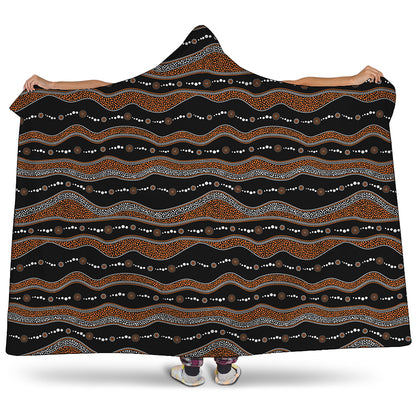 Australian Aboriginal Indigenous Print Hooded Blanket