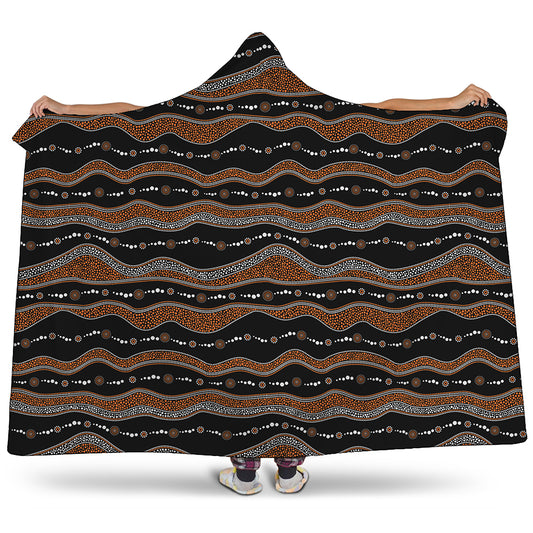 Australian Aboriginal Indigenous Print Hooded Blanket
