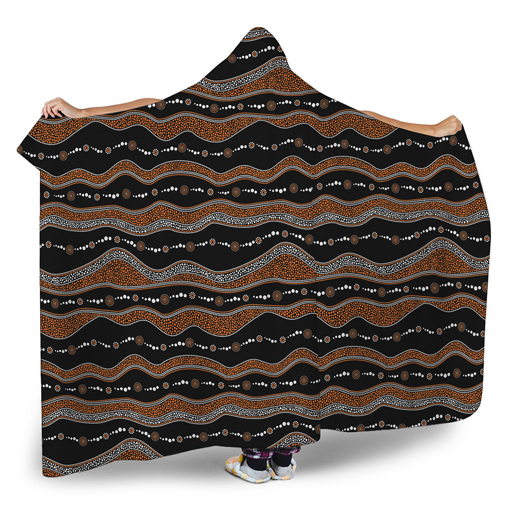Australian Aboriginal Indigenous Print Hooded Blanket