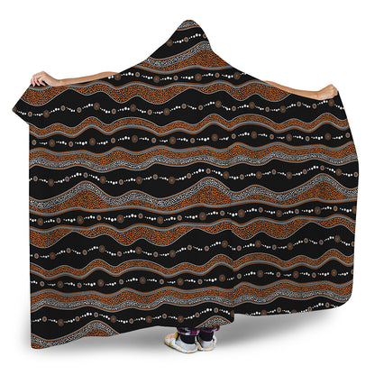 Australian Aboriginal Indigenous Print Hooded Blanket