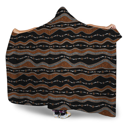 Australian Aboriginal Indigenous Print Hooded Blanket