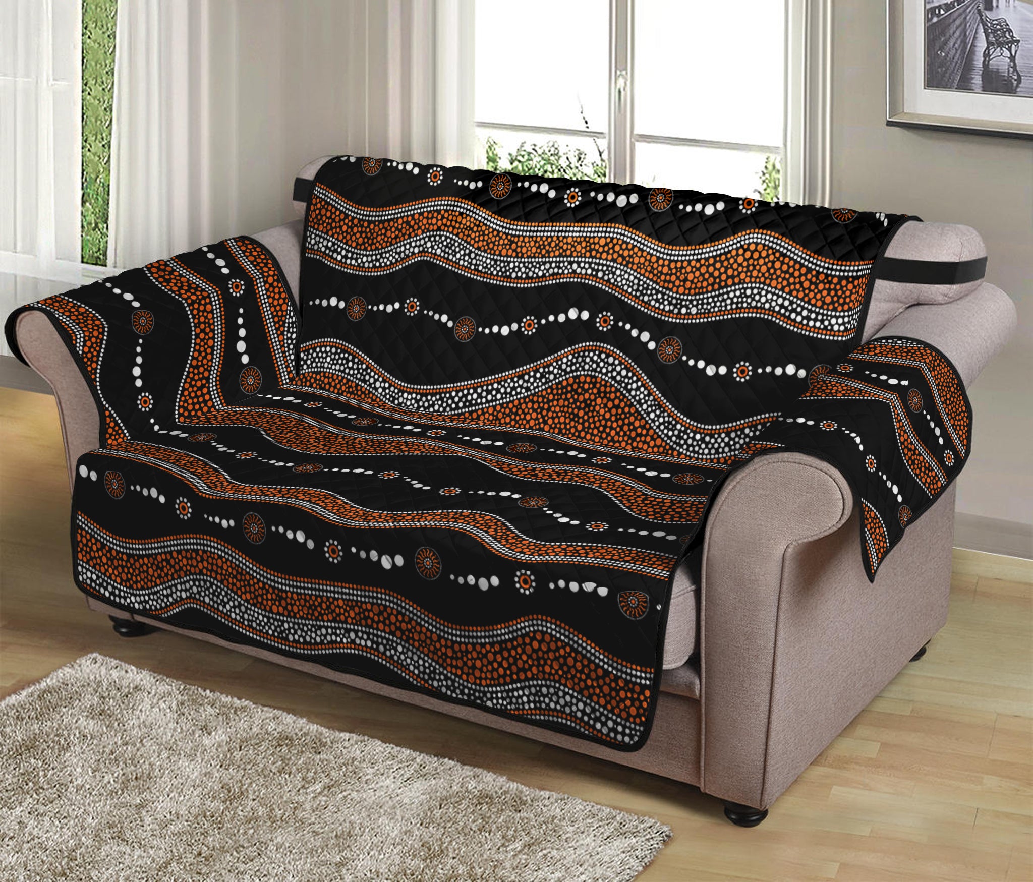 Australian Aboriginal Indigenous Print Loveseat Protector