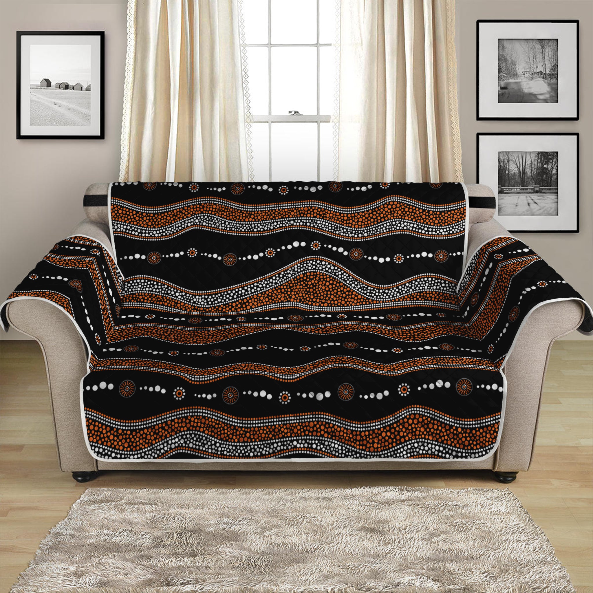 Australian Aboriginal Indigenous Print Loveseat Protector