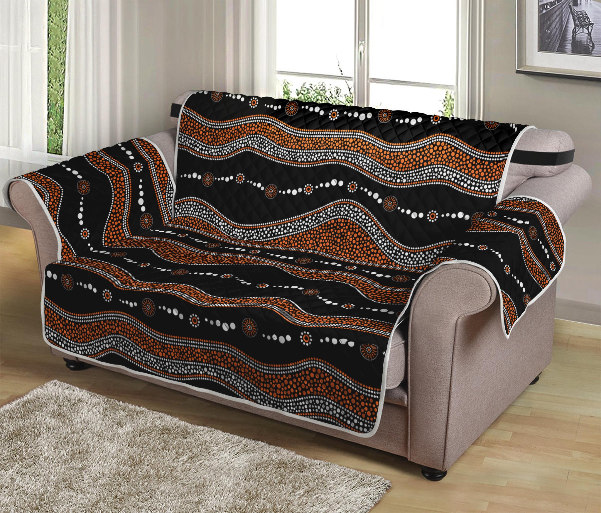 Australian Aboriginal Indigenous Print Loveseat Protector