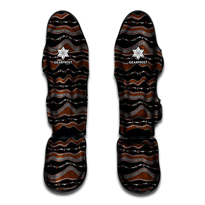 Australian Aboriginal Indigenous Print Muay Thai Shin Guard