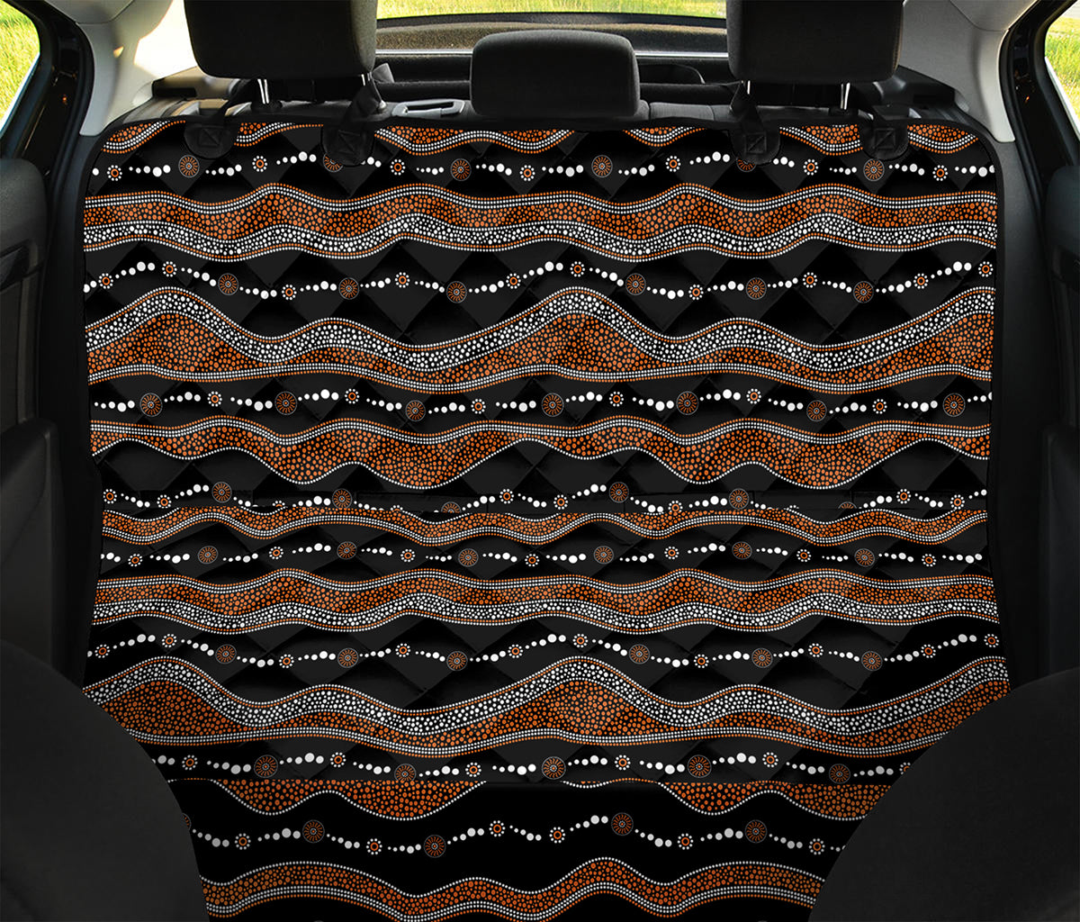 Australian Aboriginal Indigenous Print Pet Car Back Seat Cover