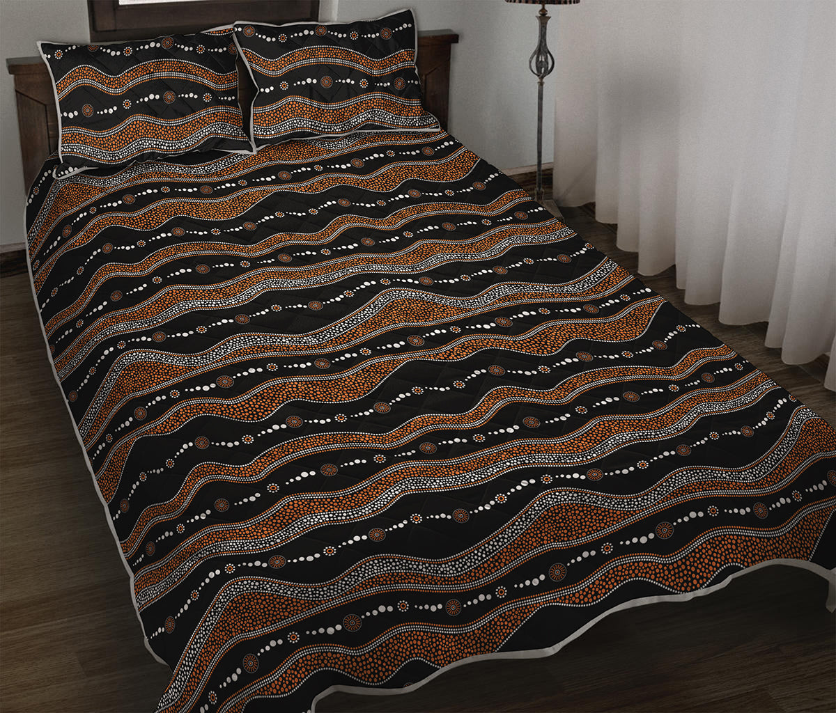 Australian Aboriginal Indigenous Print Quilt Bed Set