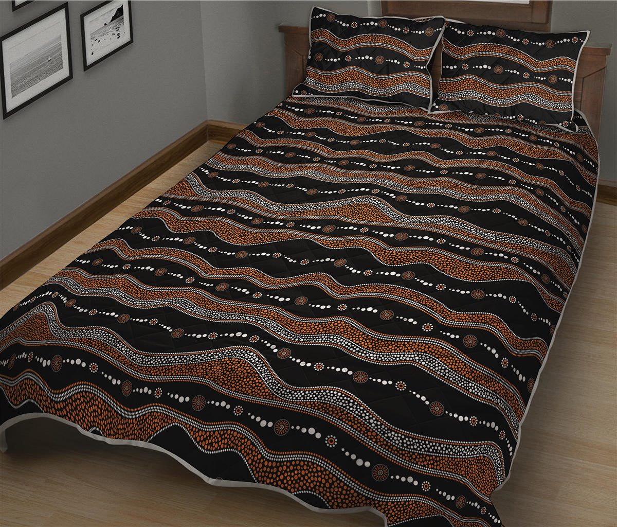 Australian Aboriginal Indigenous Print Quilt Bed Set