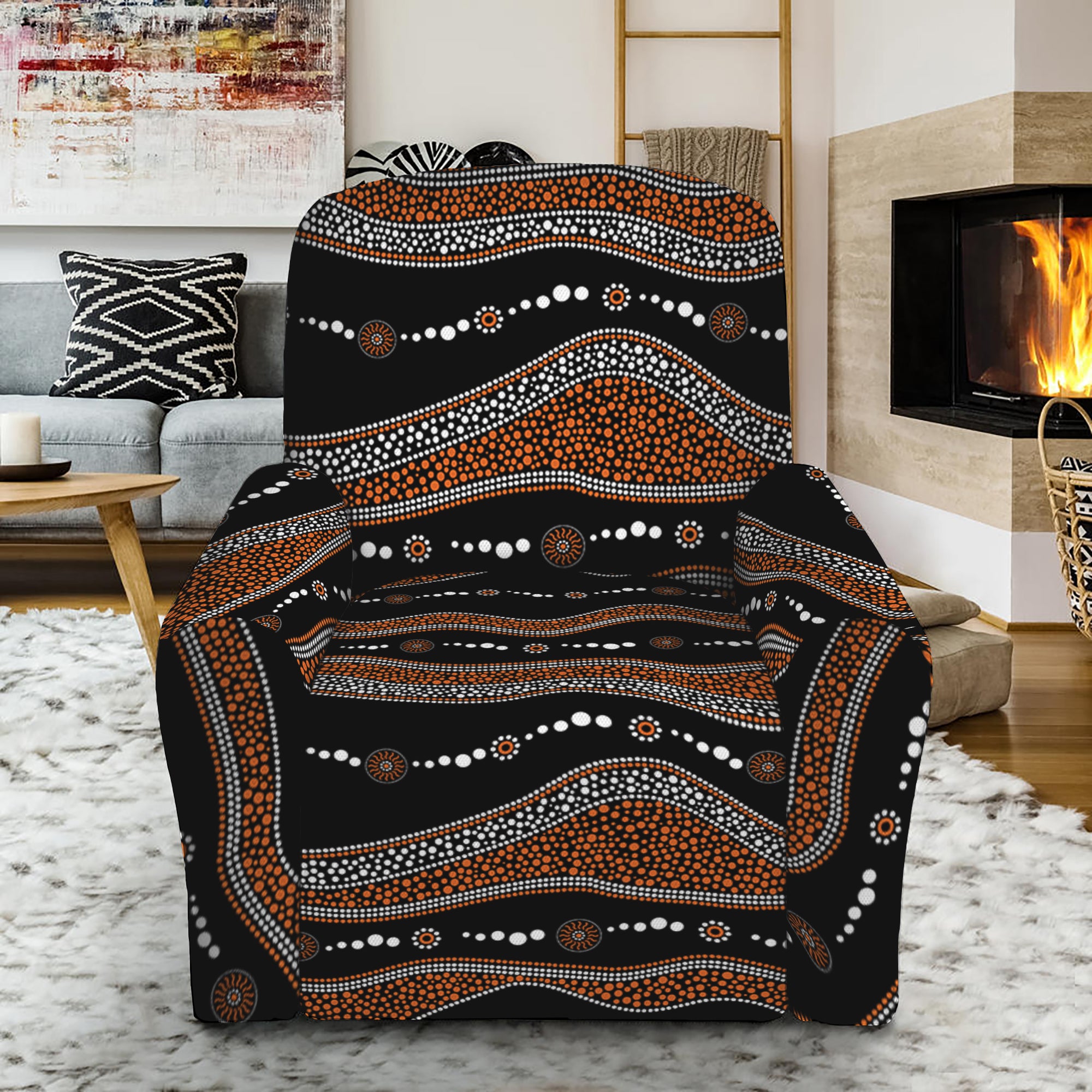 Australian Aboriginal Indigenous Print Recliner Slipcover