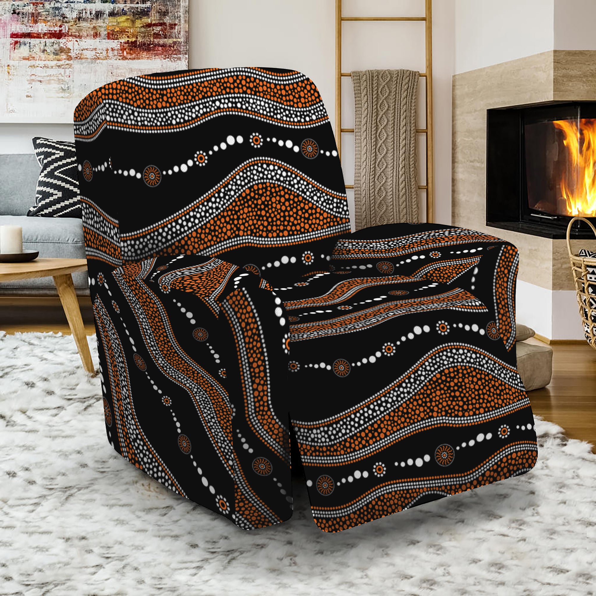 Australian Aboriginal Indigenous Print Recliner Slipcover