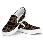 Australian Aboriginal Indigenous Print White Slip On Shoes