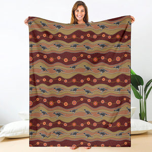 Australian Aboriginal Kangaroo Print Blanket