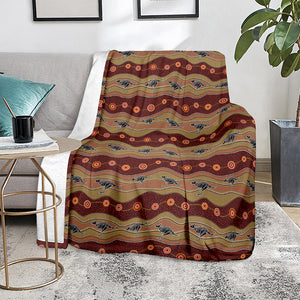 Australian Aboriginal Kangaroo Print Blanket