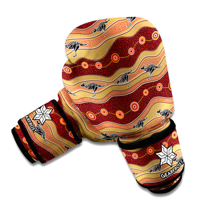 Australian Aboriginal Kangaroo Print Boxing Gloves