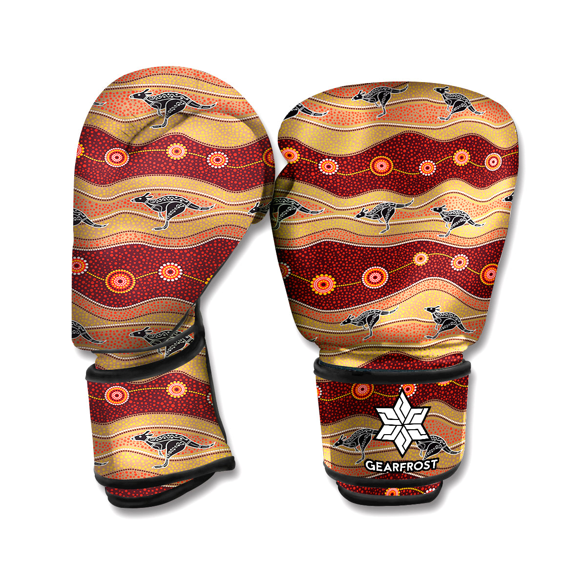 Australian Aboriginal Kangaroo Print Boxing Gloves