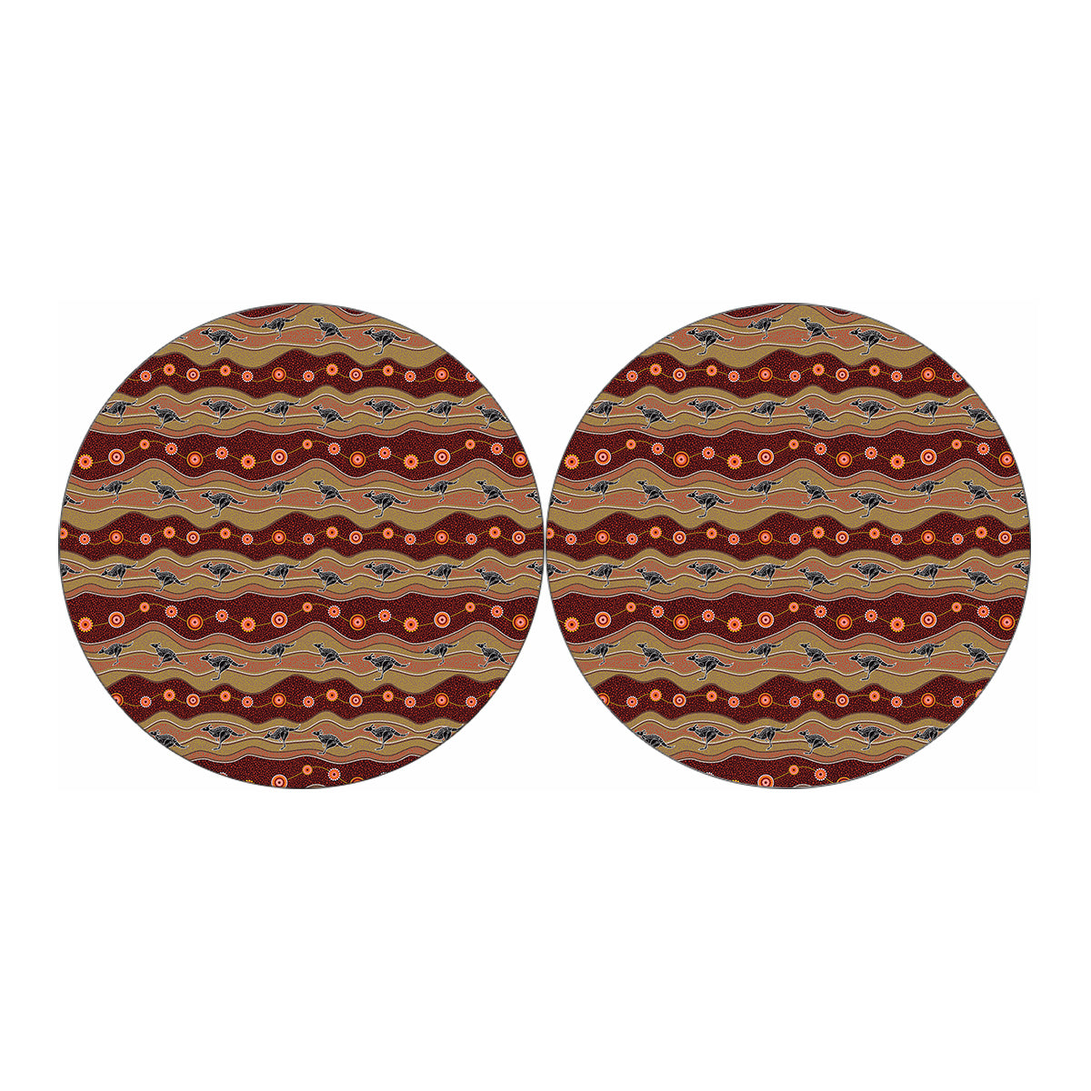 Australian Aboriginal Kangaroo Print Car Coasters