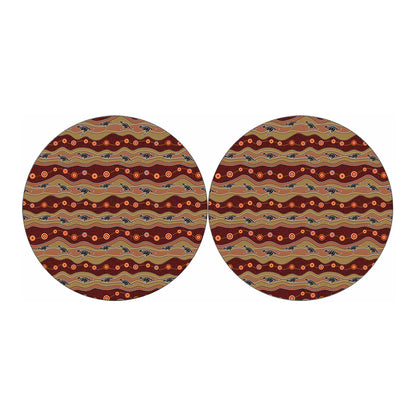 Australian Aboriginal Kangaroo Print Car Coasters