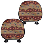 Australian Aboriginal Kangaroo Print Car Headrest Covers