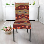 Australian Aboriginal Kangaroo Print Dining Chair Slipcover