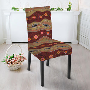 Australian Aboriginal Kangaroo Print Dining Chair Slipcover