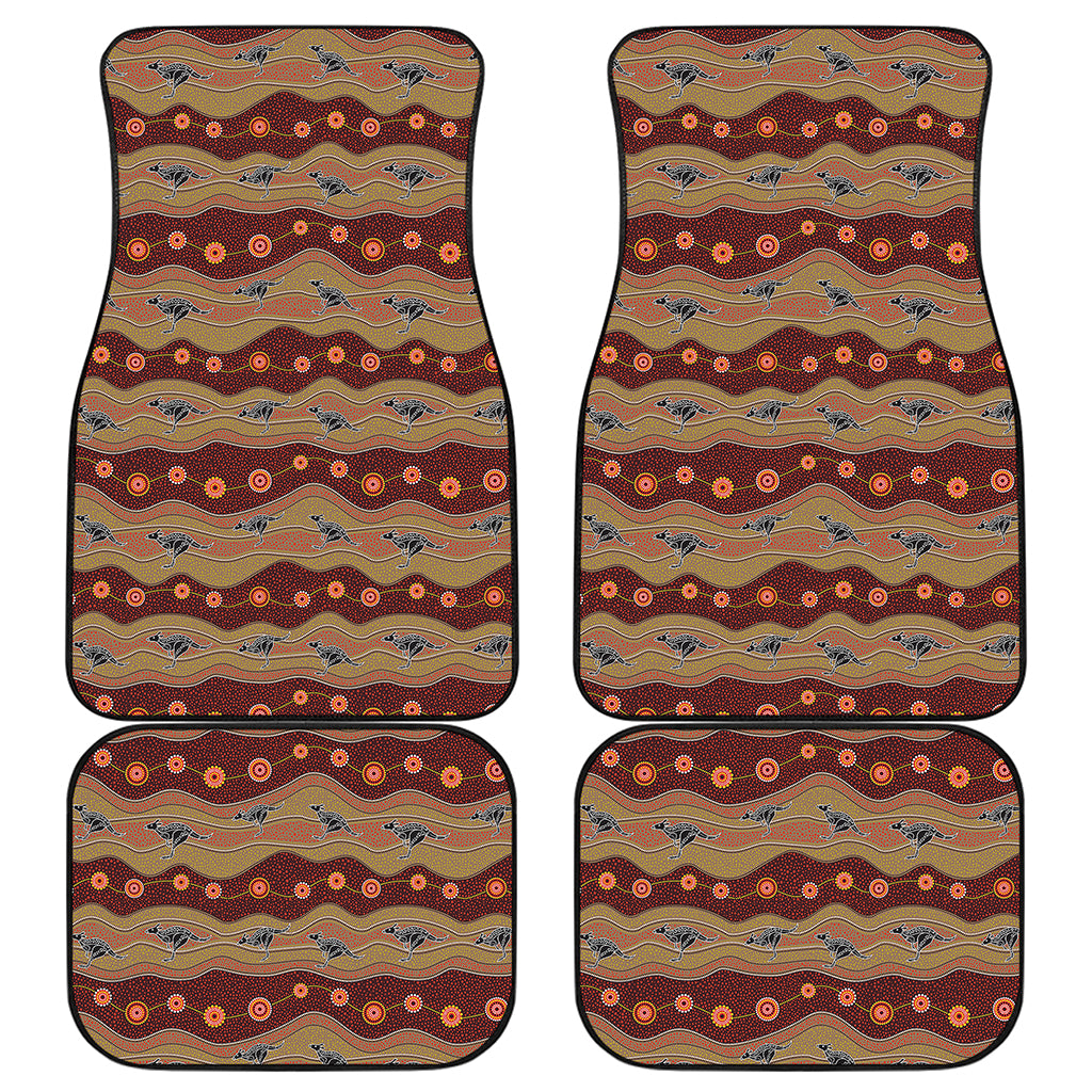 Australian Aboriginal Kangaroo Print Front and Back Car Floor Mats