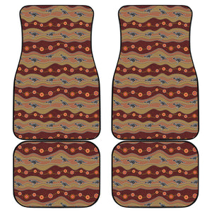 Australian Aboriginal Kangaroo Print Front and Back Car Floor Mats