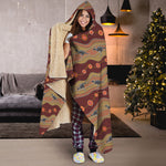 Australian Aboriginal Kangaroo Print Hooded Blanket