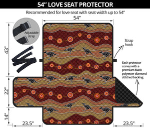 Australian Aboriginal Kangaroo Print Loveseat Protector