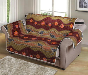 Australian Aboriginal Kangaroo Print Loveseat Protector