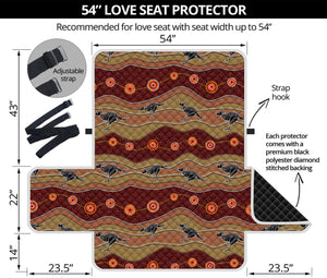 Australian Aboriginal Kangaroo Print Loveseat Protector